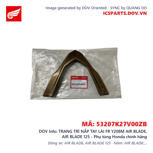 TRANG TRÍ NẮP TAY LÁI FR Y208M AIR BLADE, AIR BLADE 125 - Phụ tùng Honda chính hãng