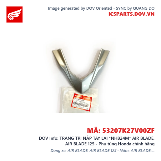 TRANG TRÍ NẮP TAY LÁI *NHB24M* AIR BLADE, AIR BLADE 125 - Phụ tùng Honda chính hãng