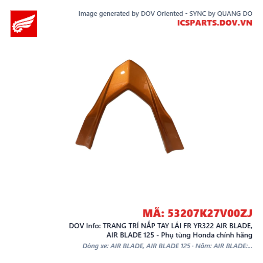 TRANG TRÍ NẮP TAY LÁI FR YR322 AIR BLADE, AIR BLADE 125 - Phụ tùng Honda chính hãng