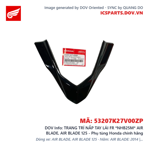 TRANG TRÍ NẮP TAY LÁI FR *NHB25M* AIR BLADE, AIR BLADE 125 - Phụ tùng Honda chính hãng