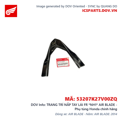 TRANG TRÍ NẮP TAY LÁI FR *NH1* AIR BLADE - Phụ tùng Honda chính hãng