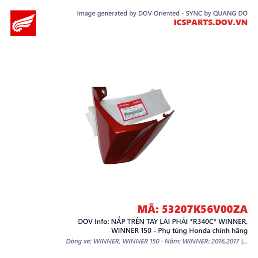 NẮP TRÊN TAY LÁI PHẢI *R340C* WINNER, WINNER 150 - Phụ tùng Honda chính hãng