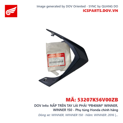 NẮP TRÊN TAY LÁI PHẢI *PB406M* WINNER, WINNER 150 - Phụ tùng Honda chính hãng