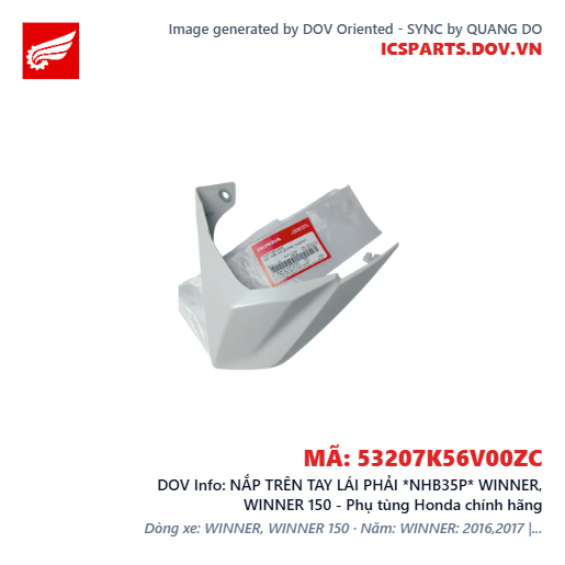 NẮP TRÊN TAY LÁI PHẢI *NHB35P* WINNER, WINNER 150 - Phụ tùng Honda chính hãng
