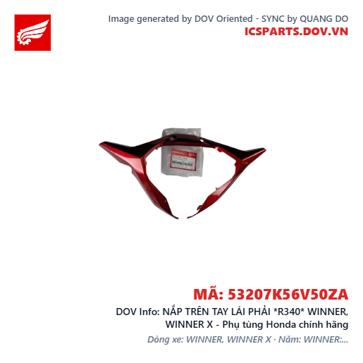 NẮP TRÊN TAY LÁI PHẢI *R340* WINNER, WINNER X - Phụ tùng Honda chính hãng
