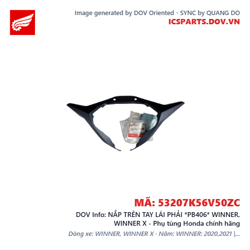 NẮP TRÊN TAY LÁI PHẢI *PB406* WINNER, WINNER X - Phụ tùng Honda chính hãng