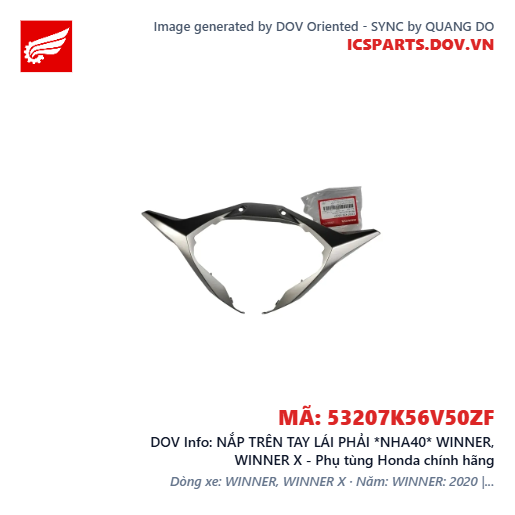 NẮP TRÊN TAY LÁI PHẢI *NHA40* WINNER, WINNER X - Phụ tùng Honda chính hãng