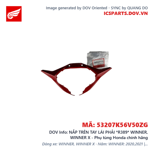 NẮP TRÊN TAY LÁI PHẢI *R389* WINNER, WINNER X - Phụ tùng Honda chính hãng