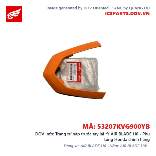 Trang trí nắp trước tay lái *Y AIR BLADE 110 - Phụ tùng Honda chính hãng