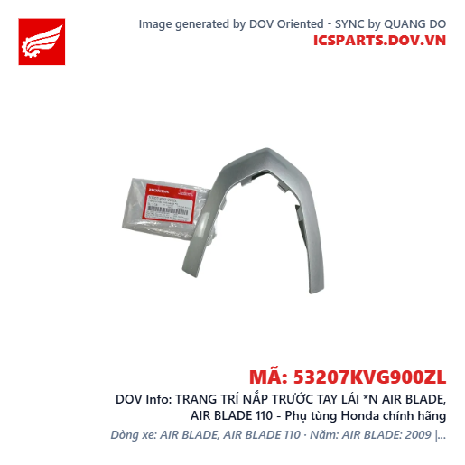 TRANG TRÍ NẮP TRƯỚC TAY LÁI *N AIR BLADE, AIR BLADE 110 - Phụ tùng Honda chính hãng