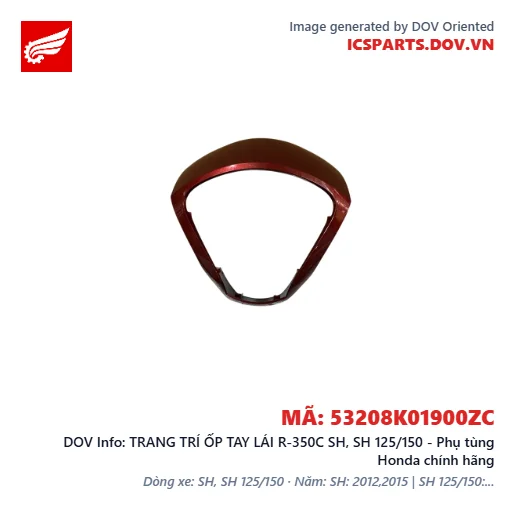 TRANG TRÍ ỐP TAY LÁI R-350C SH, SH 125/150 - Phụ tùng Honda chính hãng