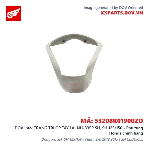 TRANG TRÍ ỐP TAY LÁI NH-B35P SH, SH 125/150 - Phụ tùng Honda chính hãng