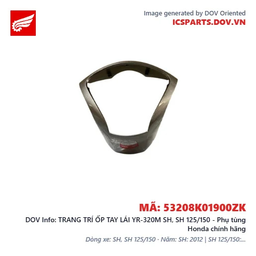 TRANG TRÍ ỐP TAY LÁI YR-320M SH, SH 125/150 - Phụ tùng Honda chính hãng