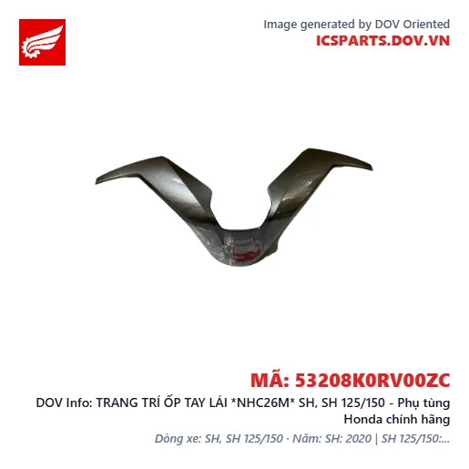 TRANG TRÍ ỐP TAY LÁI *NHC26M* SH, SH 125/150 - Phụ tùng Honda chính hãng