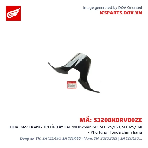 TRANG TRÍ ỐP TAY LÁI *NHB25M* SH, SH 125/150, SH 125/160 - Phụ tùng Honda chính hãng
