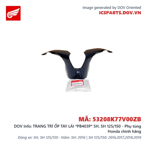 TRANG TRÍ ỐP TAY LÁI *PB403P* SH, SH 125/150 - Phụ tùng Honda chính hãng