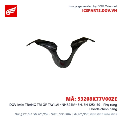TRANG TRÍ ỐP TAY LÁI *NHB25M* SH, SH 125/150 - Phụ tùng Honda chính hãng