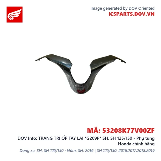 TRANG TRÍ ỐP TAY LÁI *G209P* SH, SH 125/150 - Phụ tùng Honda chính hãng