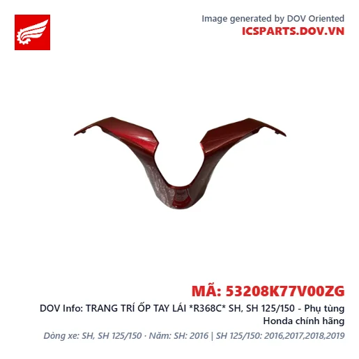 TRANG TRÍ ỐP TAY LÁI *R368C* SH, SH 125/150 - Phụ tùng Honda chính hãng