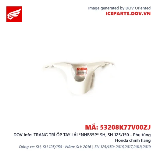 TRANG TRÍ ỐP TAY LÁI *NHB35P* SH, SH 125/150 - Phụ tùng Honda chính hãng