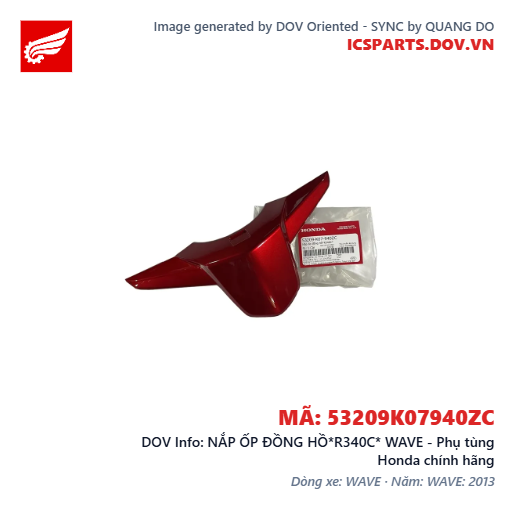 NẮP ỐP ĐỒNG HỒ*R340C* WAVE - Phụ tùng Honda chính hãng