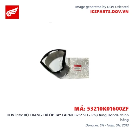 BỘ TRANG TRÍ ỐP TAY LÁI*NHB25* SH - Phụ tùng Honda chính hãng