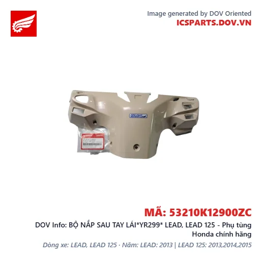 BỘ NẮP SAU TAY LÁI*YR299* LEAD, LEAD 125 - Phụ tùng Honda chính hãng