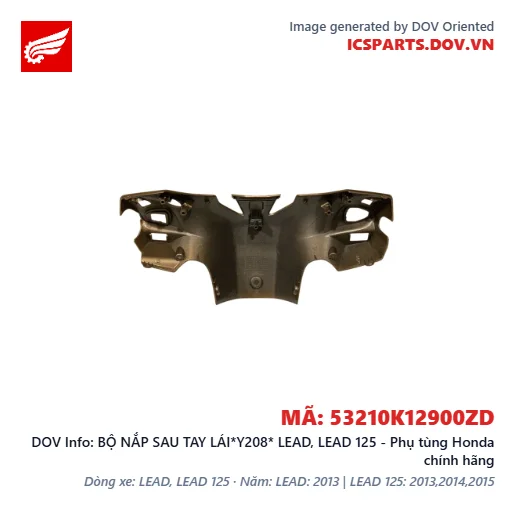 BỘ NẮP SAU TAY LÁI*Y208* LEAD, LEAD 125 - Phụ tùng Honda chính hãng