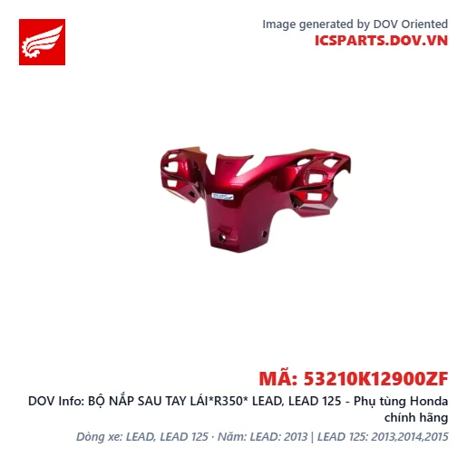 BỘ NẮP SAU TAY LÁI*R350* LEAD, LEAD 125 - Phụ tùng Honda chính hãng