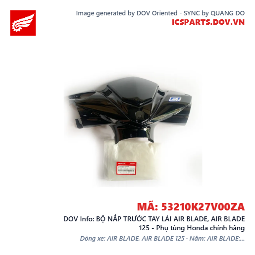 BỘ NẮP TRƯỚC TAY LÁI AIR BLADE, AIR BLADE 125 - Phụ tùng Honda chính hãng