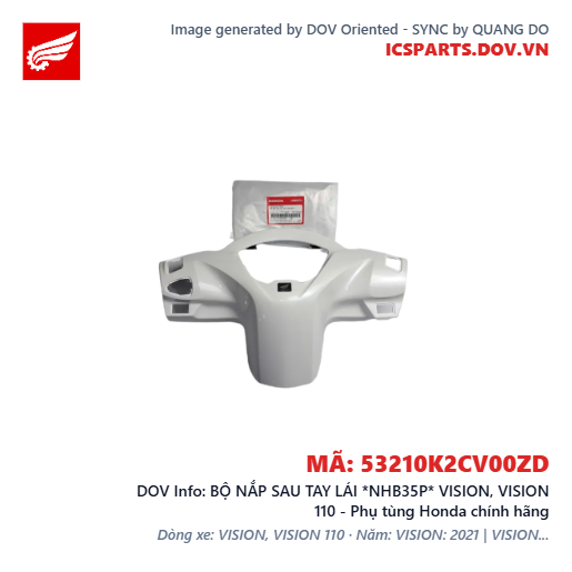 BỘ NẮP SAU TAY LÁI *NHB35P* VISION, VISION 110 - Phụ tùng Honda chính hãng