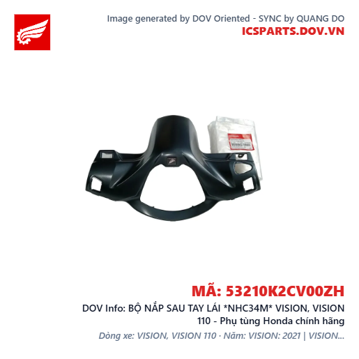 BỘ NẮP SAU TAY LÁI *NHC34M* VISION, VISION 110 - Phụ tùng Honda chính hãng