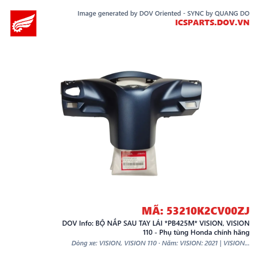 BỘ NẮP SAU TAY LÁI *PB425M* VISION, VISION 110 - Phụ tùng Honda chính hãng