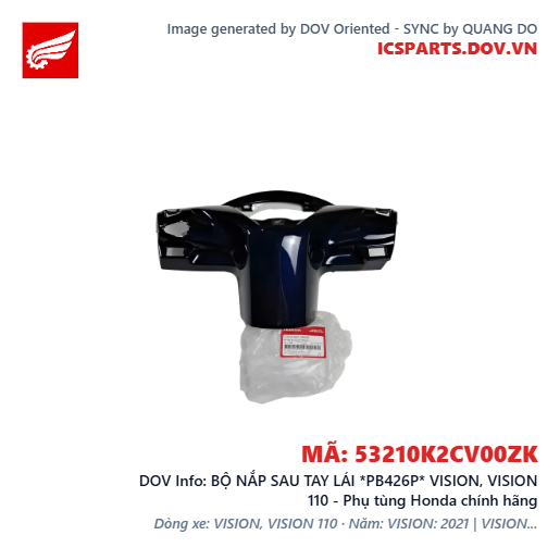 BỘ NẮP SAU TAY LÁI *PB426P* VISION, VISION 110 - Phụ tùng Honda chính hãng