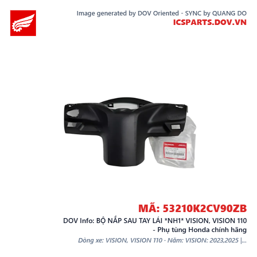 BỘ NẮP SAU TAY LÁI *NH1* VISION, VISION 110 - Phụ tùng Honda chính hãng