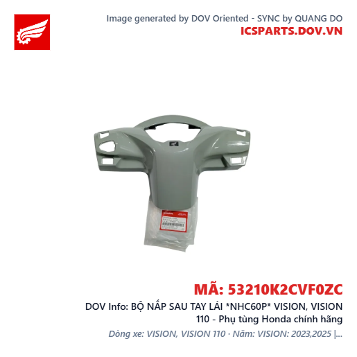 BỘ NẮP SAU TAY LÁI *NHC60P* VISION, VISION 110 - Phụ tùng Honda chính hãng
