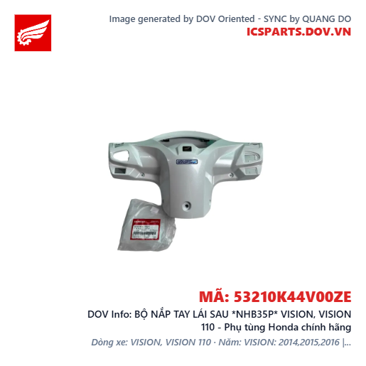 BỘ NẮP TAY LÁI SAU *NHB35P* VISION, VISION 110 - Phụ tùng Honda chính hãng