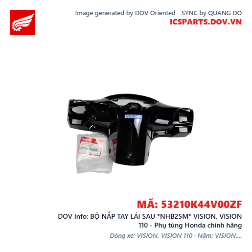 BỘ NẮP TAY LÁI SAU *NHB25M* VISION, VISION 110 - Phụ tùng Honda chính hãng