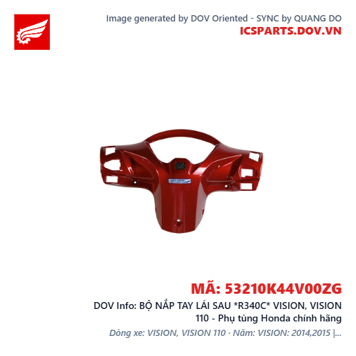BỘ NẮP TAY LÁI SAU *R340C* VISION, VISION 110 - Phụ tùng Honda chính hãng
