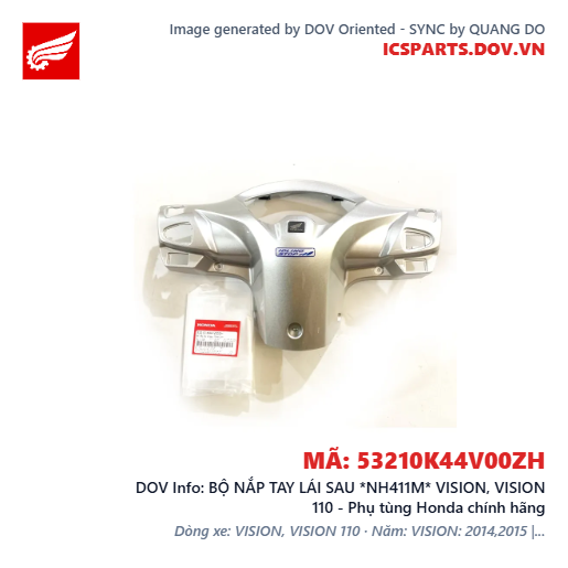 BỘ NẮP TAY LÁI SAU *NH411M* VISION, VISION 110 - Phụ tùng Honda chính hãng