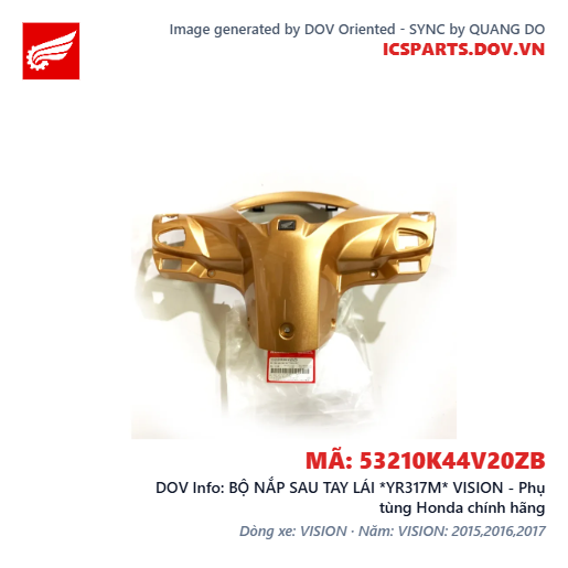 BỘ NẮP SAU TAY LÁI *YR317M* VISION - Phụ tùng Honda chính hãng