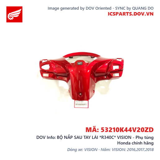 BỘ NẮP SAU TAY LÁI *R340C* VISION - Phụ tùng Honda chính hãng