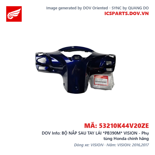 BỘ NẮP SAU TAY LÁI *PB390M* VISION - Phụ tùng Honda chính hãng