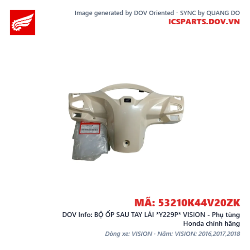 BỘ ỐP SAU TAY LÁI *Y229P* VISION - Phụ tùng Honda chính hãng