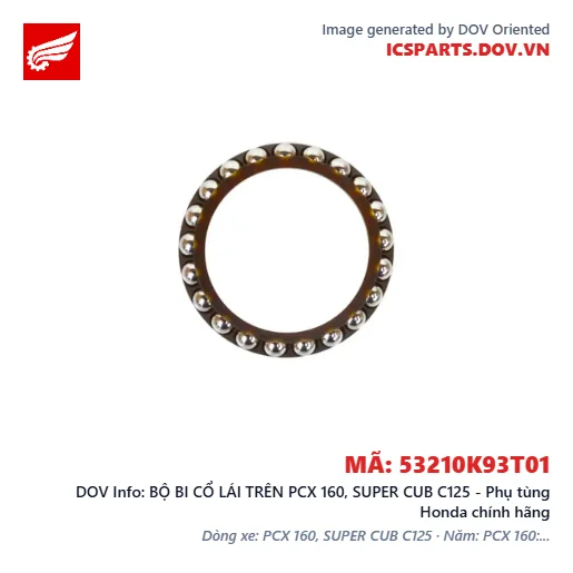 BỘ BI CỔ LÁI TRÊN PCX 160, SUPER CUB C125 - Phụ tùng Honda chính hãng