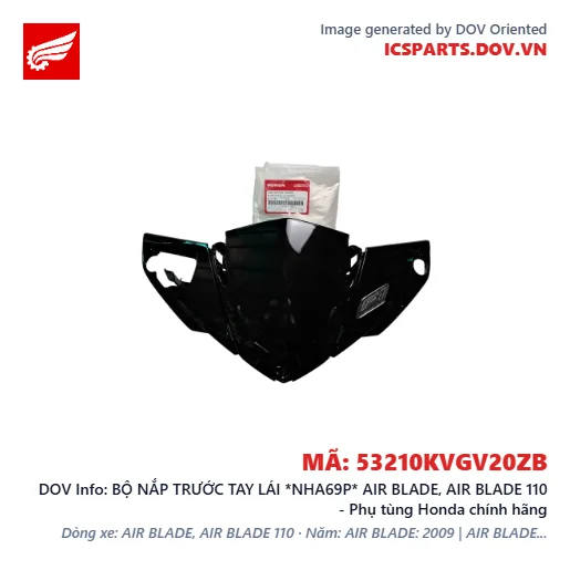 BỘ NẮP TRƯỚC TAY LÁI *NHA69P* AIR BLADE, AIR BLADE 110 - Phụ tùng Honda chính hãng