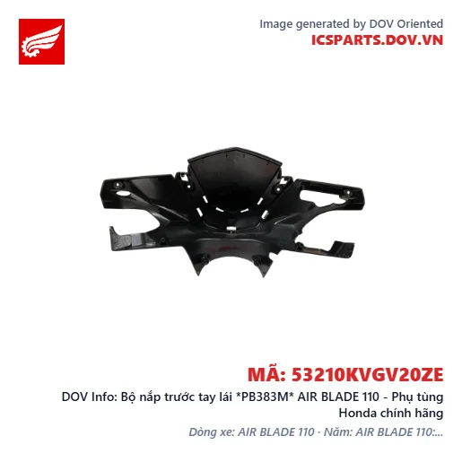 Bộ nắp trước tay lái *PB383M* AIR BLADE 110 - Phụ tùng Honda chính hãng