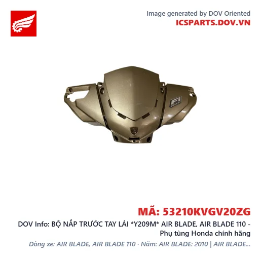 BỘ NẮP TRƯỚC TAY LÁI *Y209M* AIR BLADE, AIR BLADE 110 - Phụ tùng Honda chính hãng