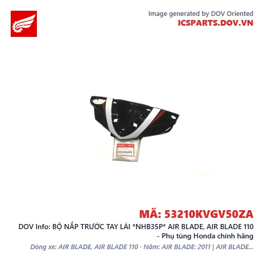 BỘ NẮP TRƯỚC TAY LÁI *NHB35P* AIR BLADE, AIR BLADE 110 - Phụ tùng Honda chính hãng