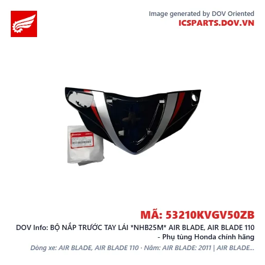 BỘ NẮP TRƯỚC TAY LÁI *NHB25M* AIR BLADE, AIR BLADE 110 - Phụ tùng Honda chính hãng